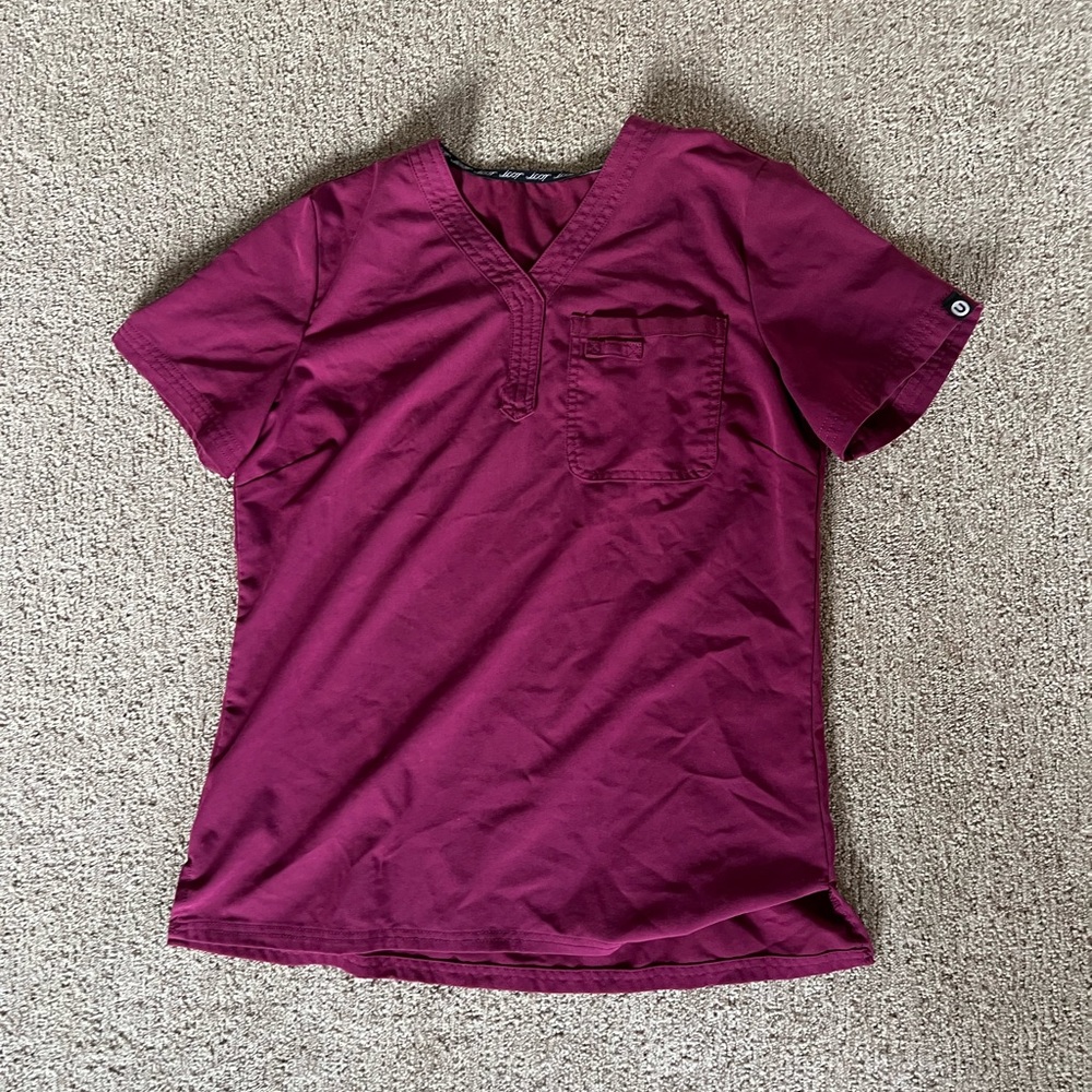 Maroon scrub top